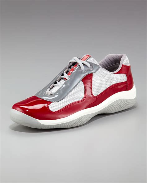 prada mens leather shoes white and red felt tip|prada men's formal shoes.